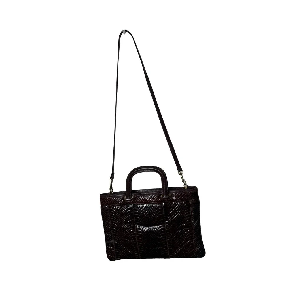 Vintage Palizzio New York Burgundy Snakeskin Satchel